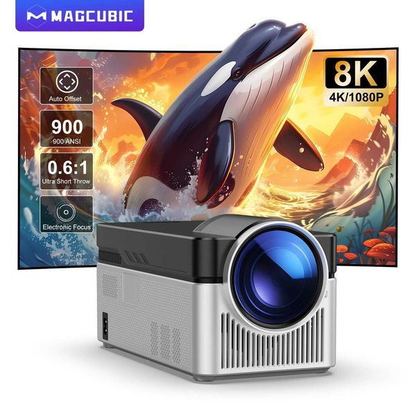Maubic Projectors HY450 Projector With Ultra Short Throw Auto Offset 1080P 8K Electronic Focus 900 ANSI Air Mouse Voice Assistant H716 H2411