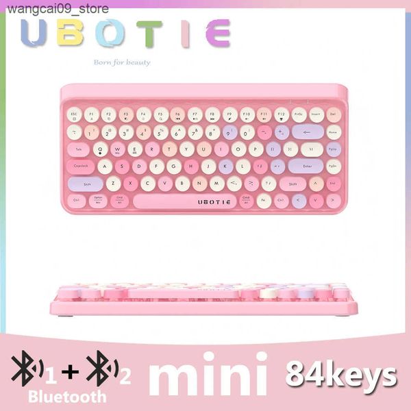 Keyboards UBOTIE Bluetooth Wireless Keyboard For IOS Android Windows Tablet Colorful Portable Bluetooth Keyboard For iPad Air Mini Pro J2412