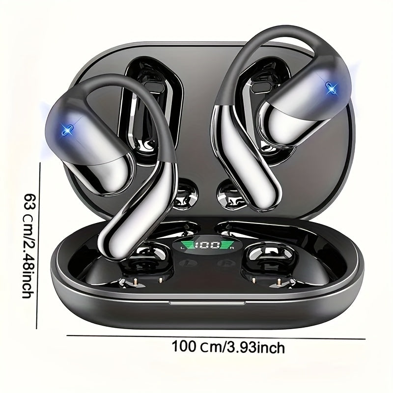TEMU Wireless Sports Earbuds With Touch Volume Control, 100h Playtime, Led Display Charging Case, Wireless 5.0, Built-in Microphone, Lightweight