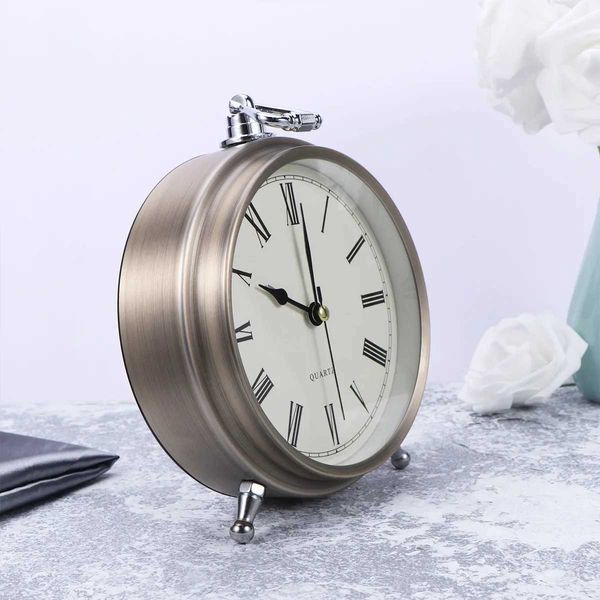 Metal Alarm Clock Numerals Table Bedside Silent Alarm Clock without Y250114