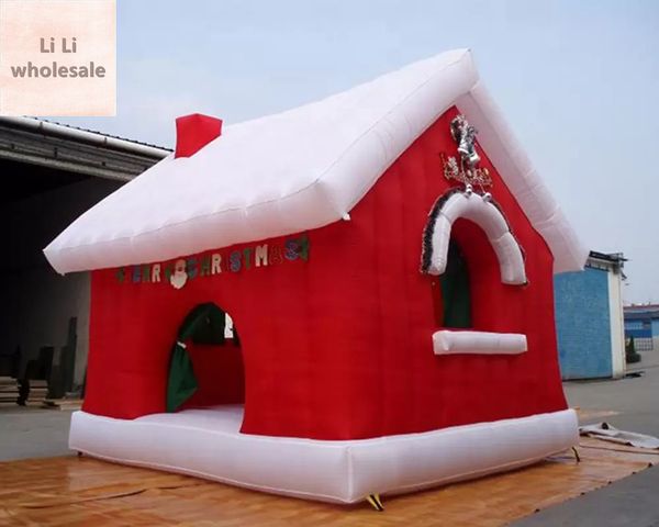 quality Xmas Inflatable Santa&#039;s Grotto-Christmas House- Holiday cabin Tent for outdoor decoration