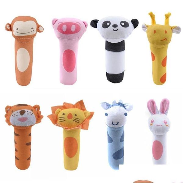 Baby Toy New Rattle Animal Lion Panda Tiger Squeaker Toys Infant Hand Puppet Toddler Enlightenment P Dolls Drop Delivery Gifts Learnin Otafc