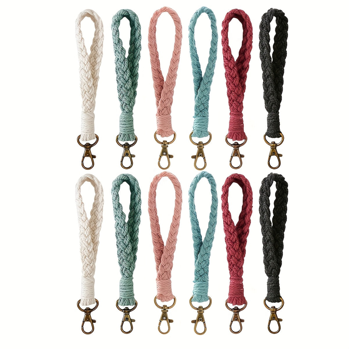 TEMU 12-24pcs Of Boho Ethnic Style Hand-woven Keychain, Colorful Fringe Bracelet, Wrist Lanyard, Car Key Accessories, Bag Pendant, Anti-loss Mobile