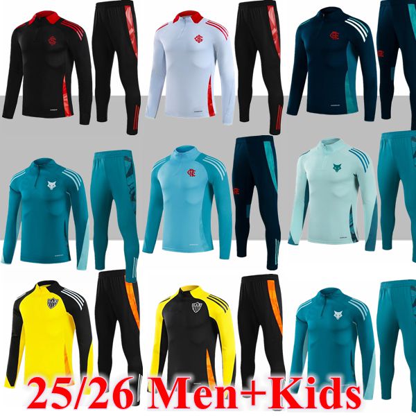 2025 2026 Cruzeiro EC Flamengo soccer tracksuits sets SANTOS FC Mineiro Cruzeiro Fluminens Brasileiro Corin Timao Survetement Training jacket adult