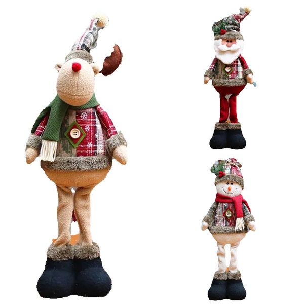 New Santa Snowman-Reindeer 2024 Leg Table Mantel Decoration Plush Dolls Christmas Gifts For Kids Baby
