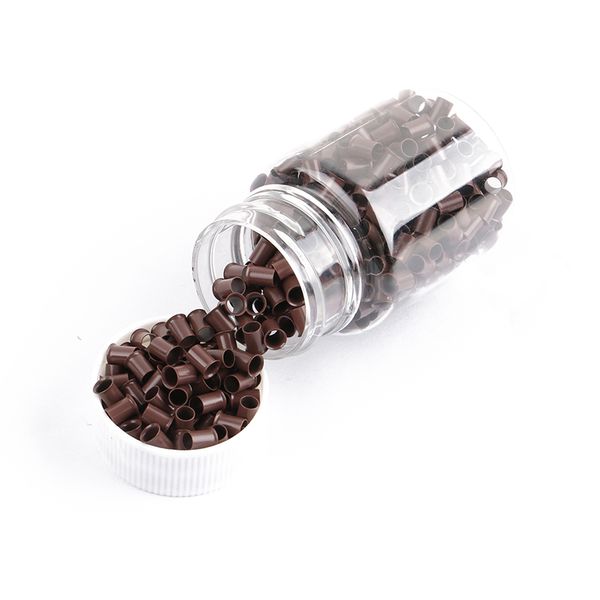 4.0*3.6*6.0mm Dark Brown Copper Micro Tubes with Flare Edge for Prebonded hair Micro Rings Euro Locks 500pcs-bottle