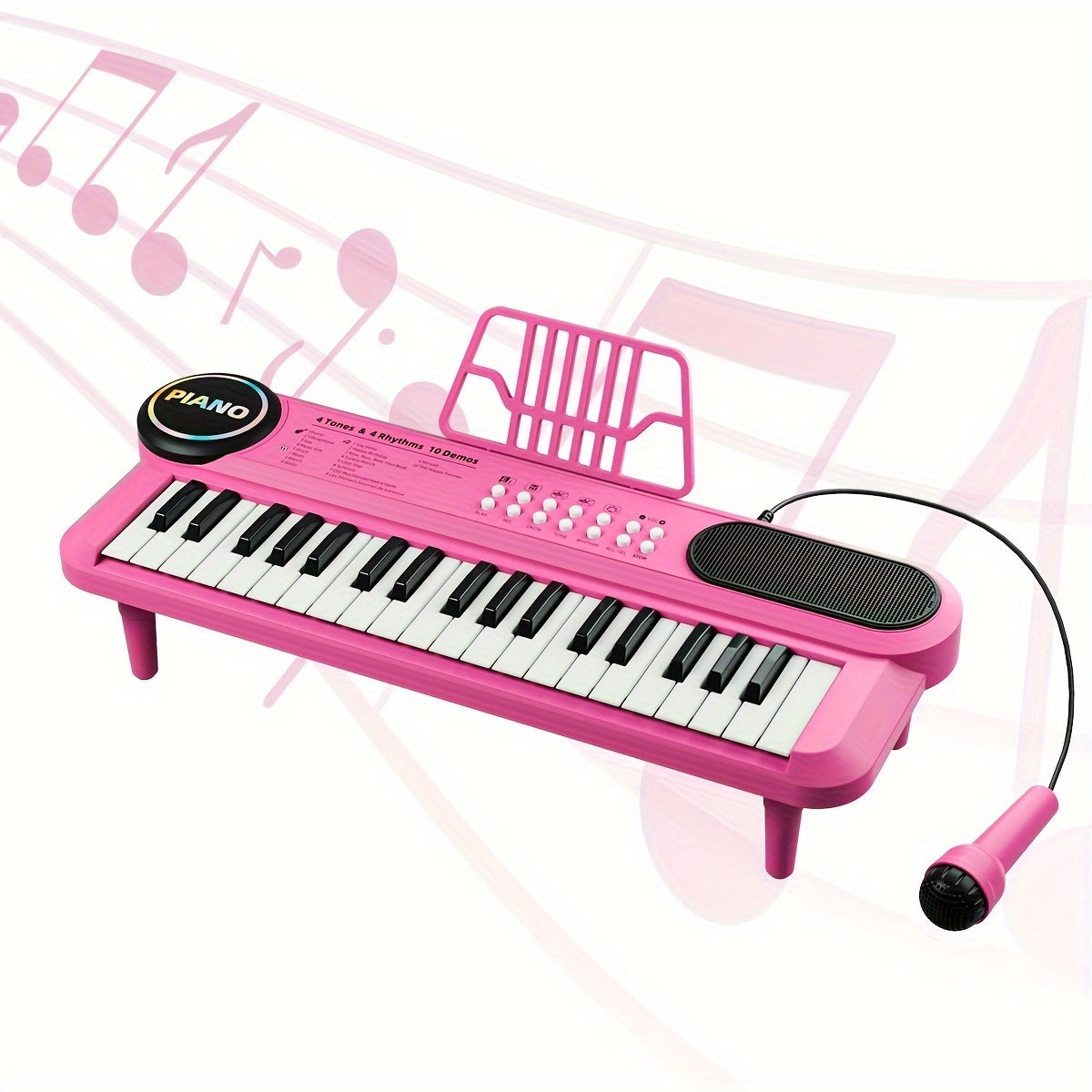 TEMU Kids Piano Music Instruments Toy With Microphone, Piano Keyboard Toys, Piano Multipie Sounds, Birthday Halloween, Christmas Gifts For Boys And