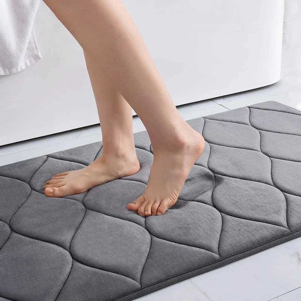 Homaxy Memory Foam Bathroom Bath Mat Soft Non-Slip Carpet Absorbent Floor Bathroom Rug Shower Carpet Kitchen Decor Foot MatC250102