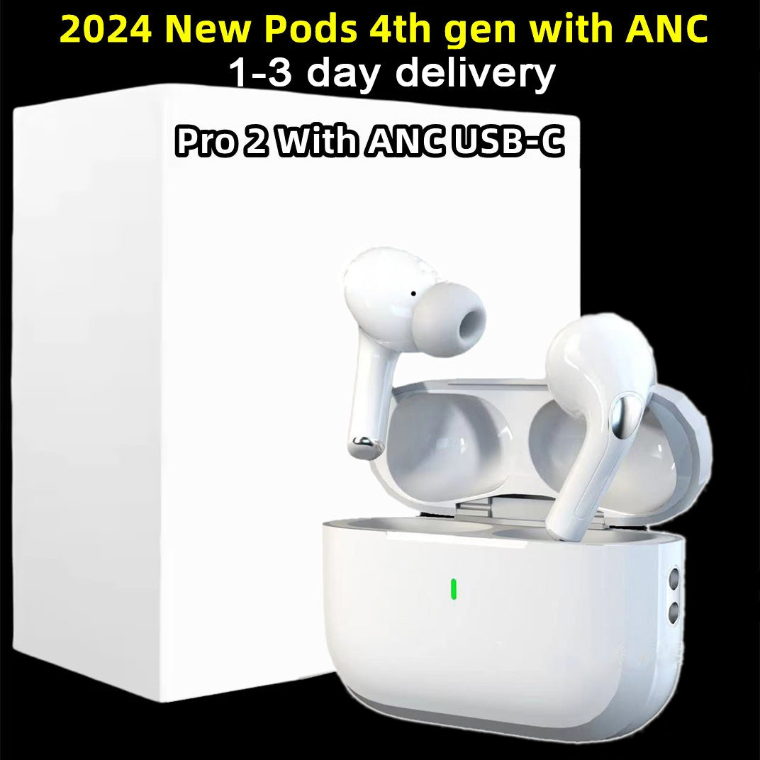 Tws Earbuds pods 4th Gen Pods Pro 2 With ANC USB C Wireless Bluetooth Earphones Pods 2nd 3rd Earphone Handfree Headset USB-C charging port For Xiaom