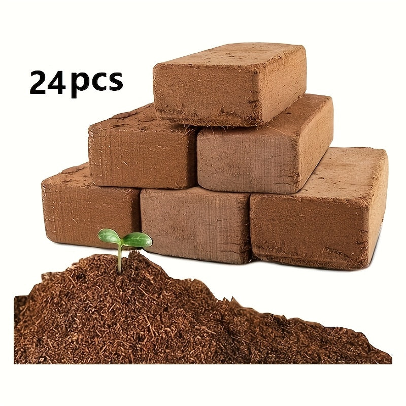TEMU Coconut Shells Are Suitable For Coconut Shells - 24 Coconut Shell Bricks - Herbal And Floral Fibers - For Planting, Gardens, And Vegetable