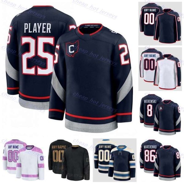 2025 Stadium Series #9 Ivan Provorov Reverse Retro hockey jersey #13 Johnny Gaudreau Boone Jenner Patrik Laine Merzlikins Zach Werenski Davi