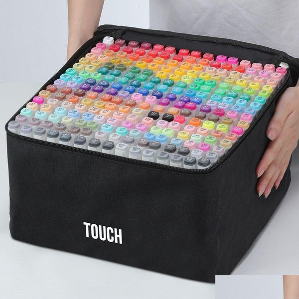 Markers Wholesale Mark Pen 36486080168 Colors Art Manga Sketching Alcohol Felt Dual Brush For Bookmark Drawing Gift 230210 Drop Deli Dhkmk