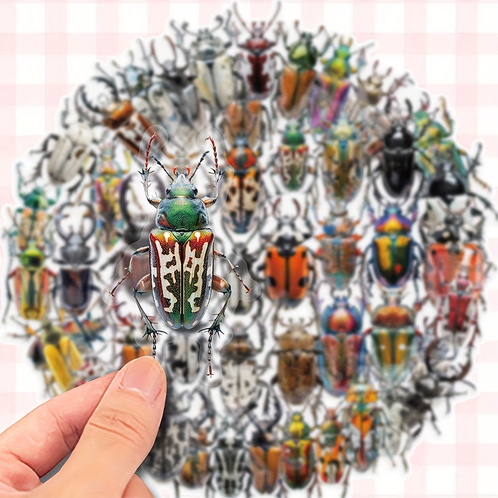 TEMU 50pcs Diy Waterproof Stickers Transparent Pet Party Supplies Set For Scrapbooking, Guitar Notebook, Helmet, Skateboard, Luggage, Phone, Computer