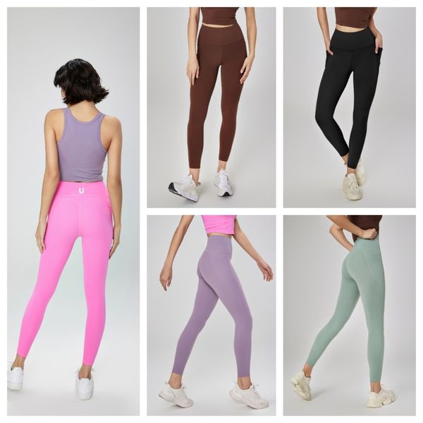 UU-1958 Yoga Pants Women Gym Slim Fit Pockets Workout Clothes Running Gym Wear Exercise Fitness Lady Outdoor Sports Yoga Pants