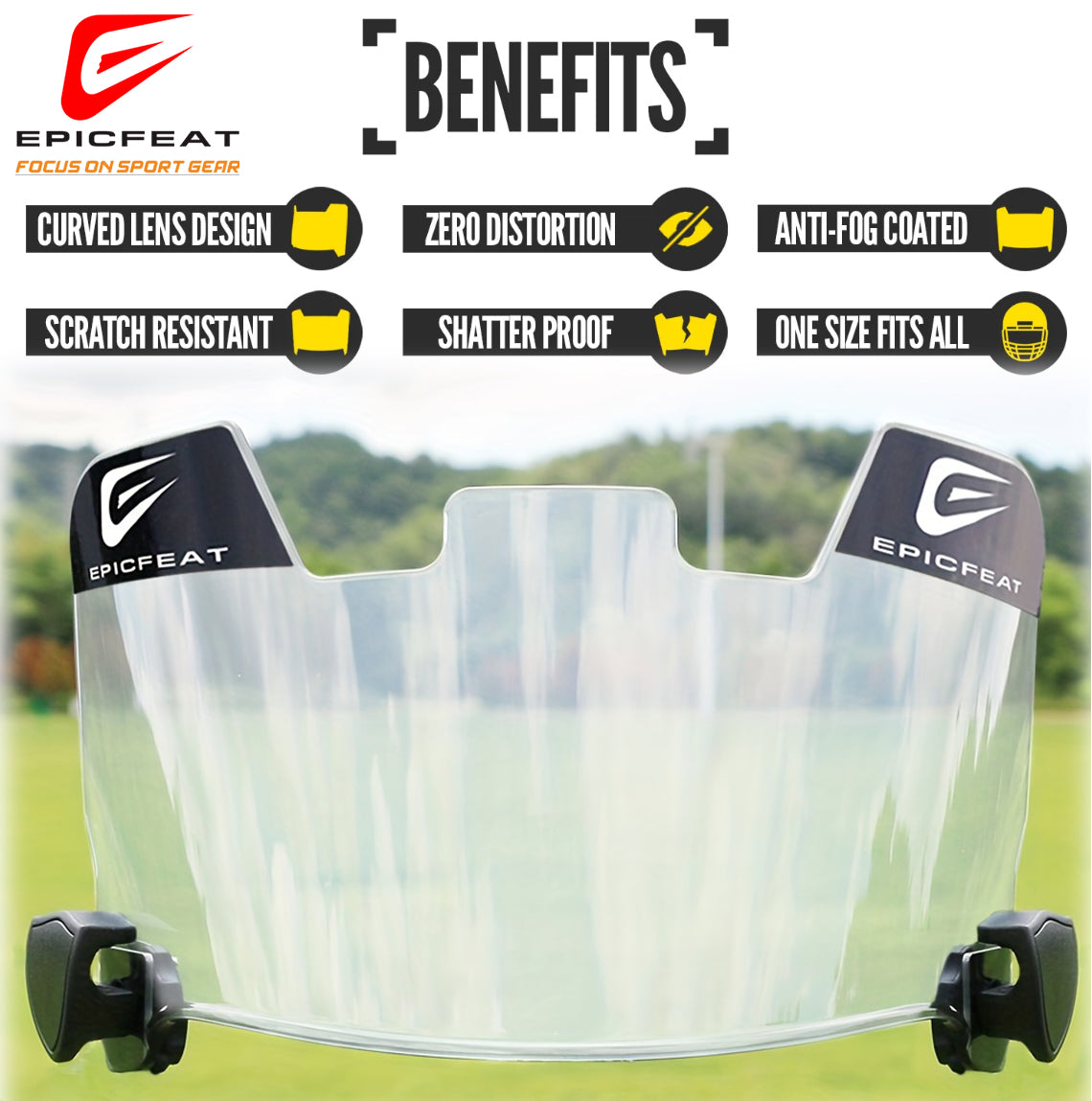 clear football visor fits youth and adult football helmets