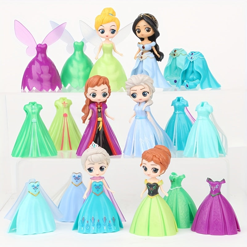 TEMU 18pcs Set Dress Up- [ Official Authorized] Princess Princess Series Figurine Set Daily Holiday Party Desktop Decoration Baking Decoration Gifts