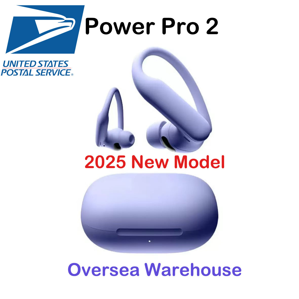 TWS Wireless Power Pro 2 Earbuds Bluetooth 5.3 Headphones with Comfortable Earhooks Up to 45hrs Play Back Sport Headset and IPX4 Sweatproof for Runn