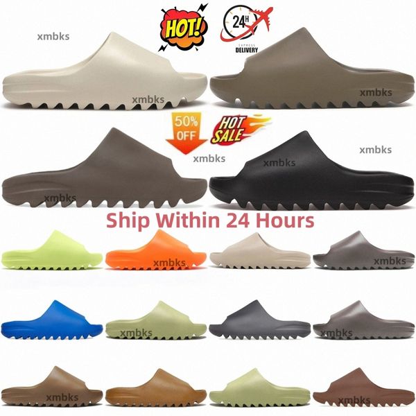 Designer Slide Slides Slippers Mens Womens Onyx Slate Slipper Grey Slate Marine Bone Azure Dark Flax Salt Pure Resin Glow Green Ochre Desert