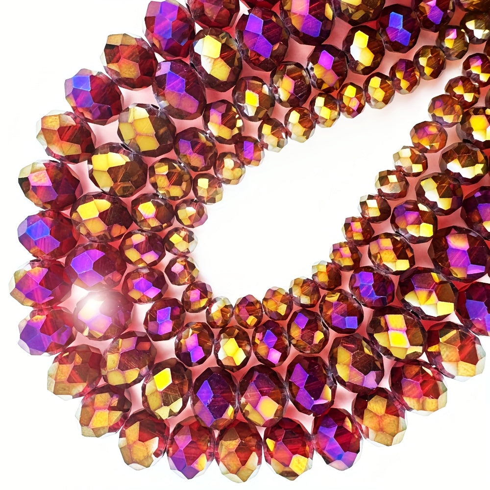 TEMU 4-6-8mm Large Red Semi-amber Beads Luxury Glass Beads With Holes Spacer Beads Suitable For Diy Handmade Bracelets, Necklaces, Earrings Jewelry