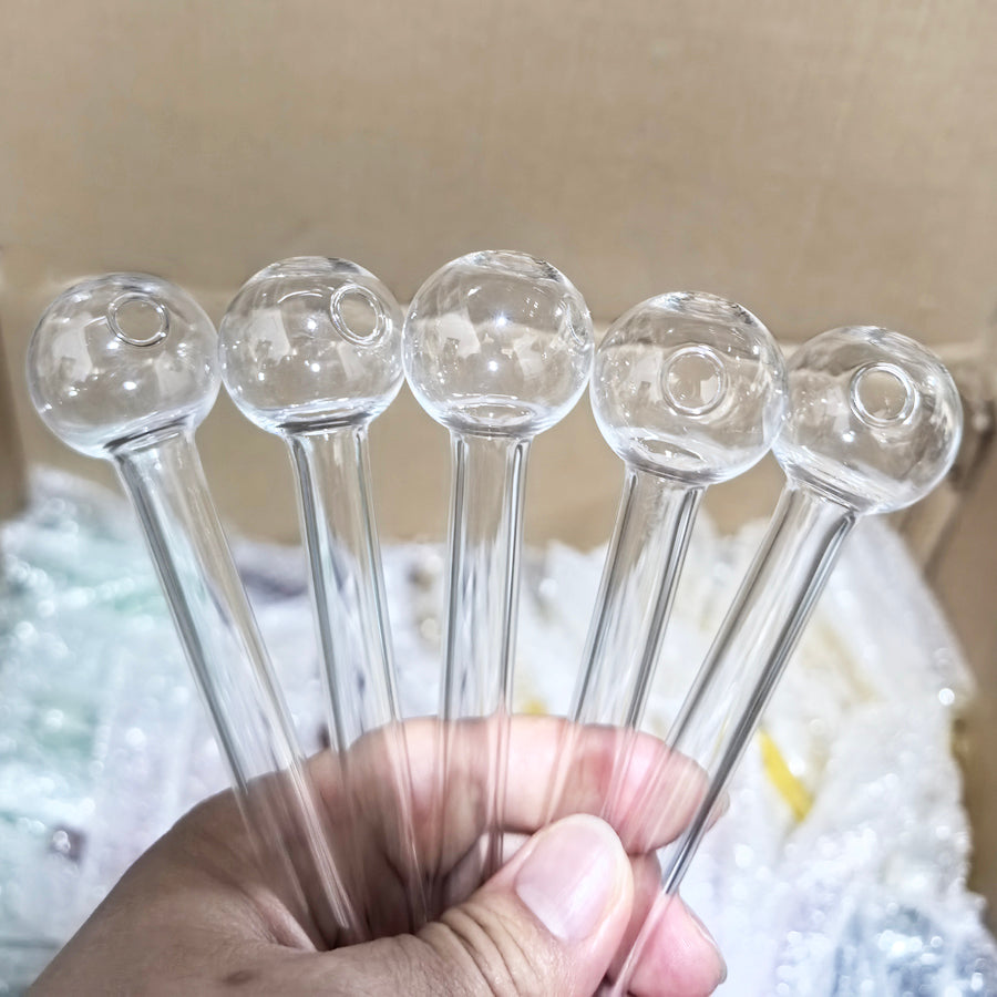 Clear 4inch 6inch Pyrex Glass Oil Burner Pipe Glass Tube 30cm Diameter Bubble Ball Smoking Pipes Tobcco Herb Glass Oil Nails Water Hand Pipes Smokin