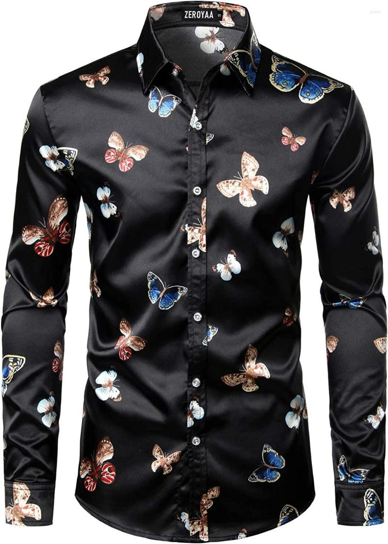 Men&#039;s Dress Shirts Men&#39;s Luxury Printed Premiere Designer Fashion Casual Shirt Woven Long Sleeve Button Up Party Prom