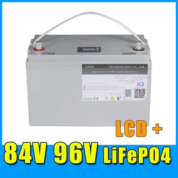 84V 96V 20AH LiFePO4 Battery 2000W 3000W Electric bicycle Scooter motorcycle IP68 Waterproof