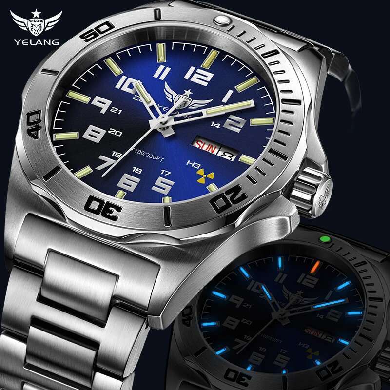 Yelang V1019 Brand 44MM Men NH36 100M PROFESSIONAL WATERPROOF Deep Diving Mechanical Automatic Watch Sapphire Lens Reloj