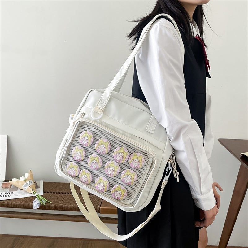 Kawaii Itabag For Dolls Large Handbags Nylon School Bags For Teenage Girls Tote Shoulder Bag JK Crossbody Bag 240823