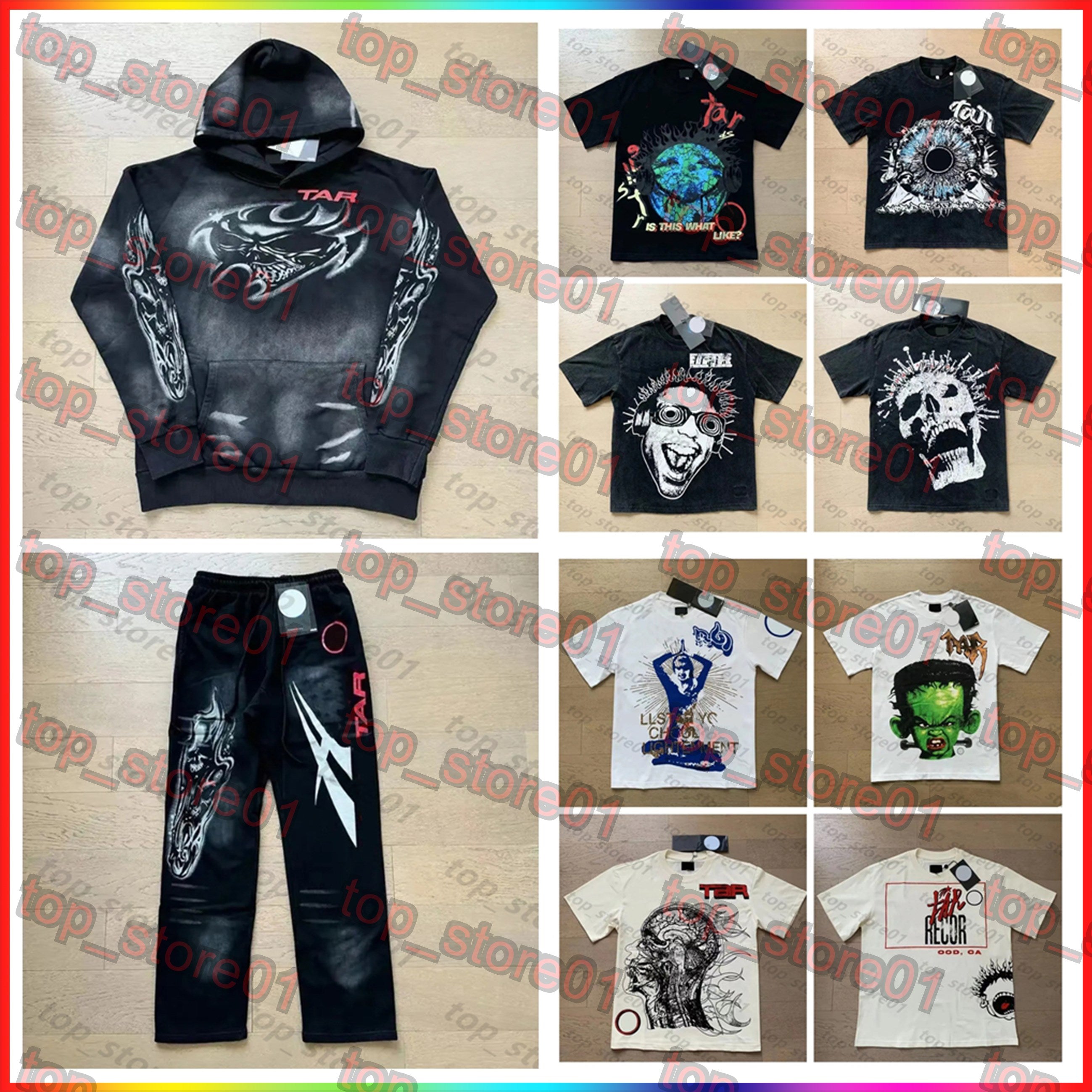 Men Hoodies Designer T Shirts Men star Long Sleeve Pullover Street trend Hip Print hoodie Retro Alphabet Print pants women and Men tracksuit Sweatsh