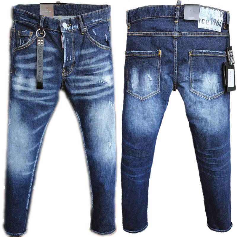 23SS Men Jeans Hole Men skinny Biker distressed Jeans D2 DSQ ICON GG designer slim jeans Straight Denim pants trousers motorcycle man Tearing jean A