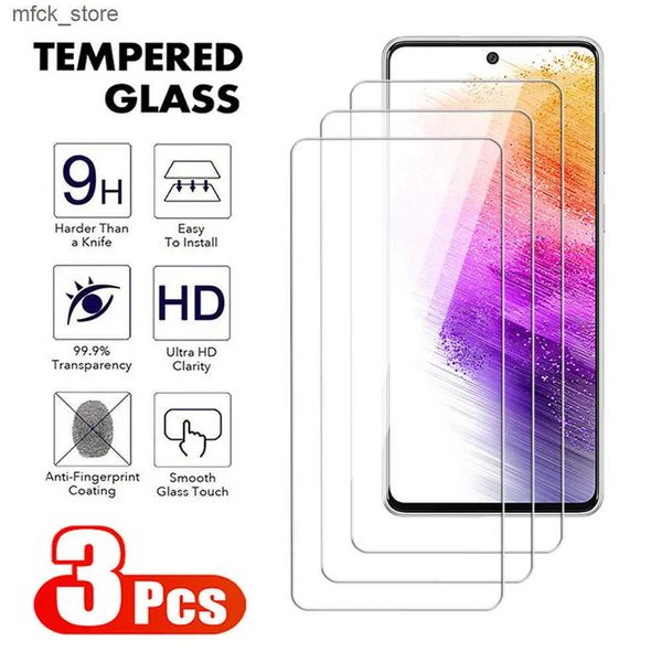 Cell Phone Protectors 3Pcs Glass For Galaxy A71 A72 A73 A41 A42 A51 A52 A53 A54 A55 Tempered Screen Protector Note 10 Lite S10E Film J241202