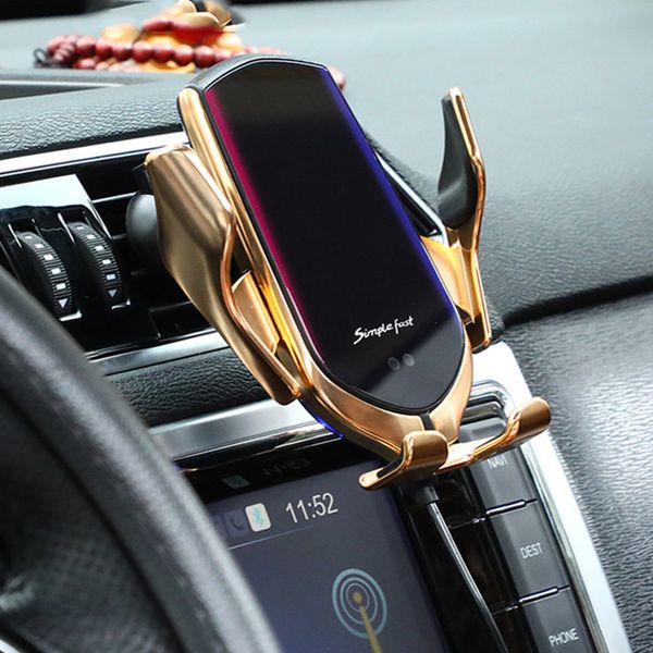 R2 Smart Infrared Sensor Car Chargers wireless charger Auto Clamp Fast Charging PD Qi Phone Holder Mount for iPhone 15 8 X xr 11 13 14 Samsu