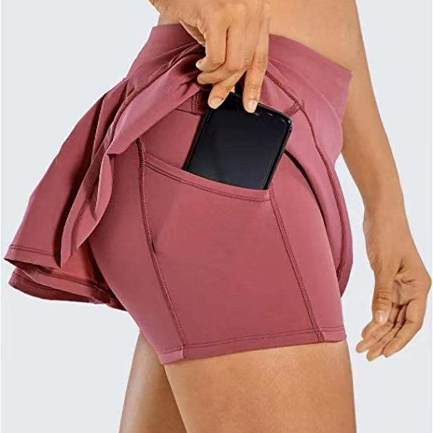 Tennis Skirts Pleated designer Yoga Skirt Gym Clothes Women Running Fitness Golf Shorts Sports Back Waist Pocket Fitness Summer Activewear Playsuit