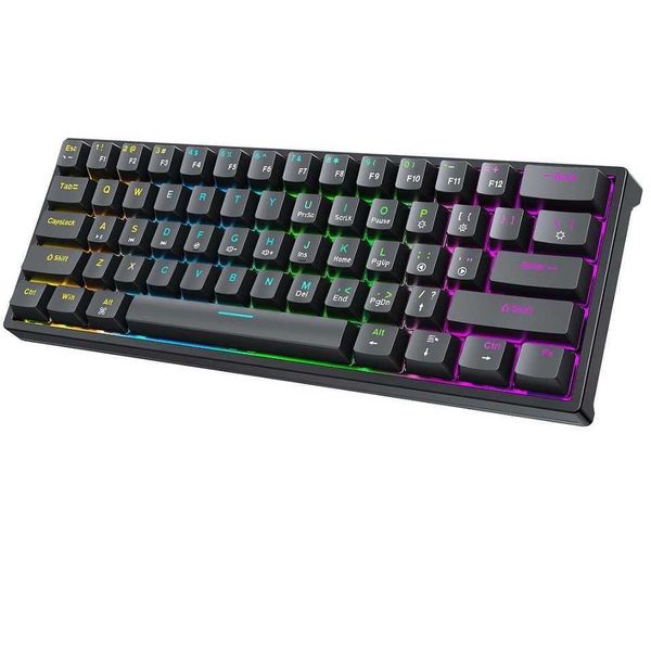 Keyboards BAJEAL k101 Wired 61 Key Green Axis Portable Luminous Cool Real Mechanical Keyboard Game S25210