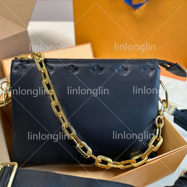 luxury coussin bag designer coussin bb puffy soft embossed genuine leather women chain shoulder bag crossbody handbag pink purse fashion mes