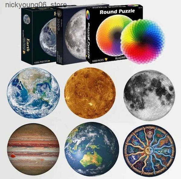 3D Puzzles 1000Pcs Puzzles Moon planet Jigsaw puzzle 3D Colorful Rainbow Round puzzle for adults Kids DIY Educational puzzles Toy L240910