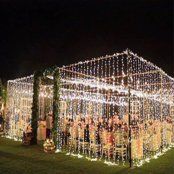 Outdoor LED curtain lights string waterproof ice garden window fairy Christmas decorations 240929