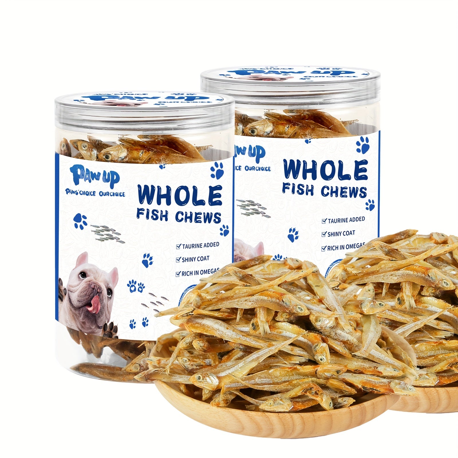 TEMU Pawup Treats For Dogs Cats, Air Dried -- Fish Treat, , High In Protein And -3, 8oz (2 Pack)