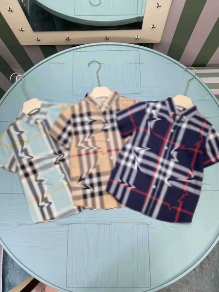New baby shirt Cross stripe design summer T-shirt kids designer clothes Size 100-150 CM child Short sleeved cardigan girls boys Blouses