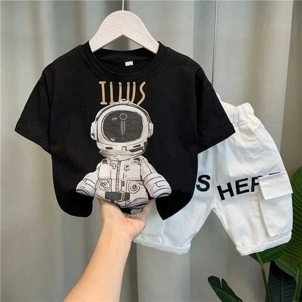 Clothing Sets Childrens Set New Boys Baby Summer Thin Cartoon Short slved T-shirt Shorts Two piece Set Kids Clothing Suit Y2501114REL