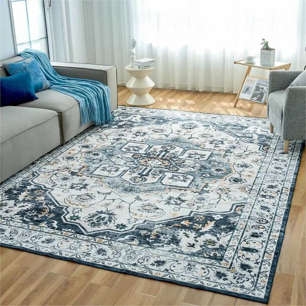 Washable Rugwith Non-Slip Backing Non-Shedding Floor Mat Throw Carpet for Living Room Bedroom Kitchen Laundry Home OfficeC250114