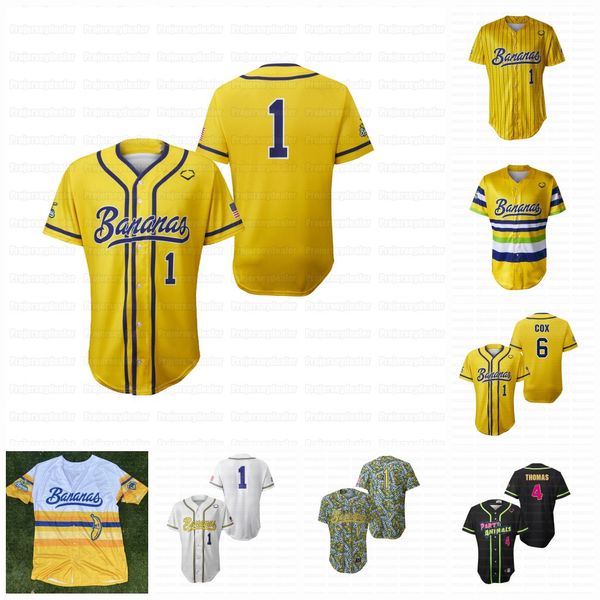 Savannah Bananas Baseball Jersey Eric Jones Noah Bridges Noah Niznik Adam Virant Zack Gillum Reese Alexiades Ryan Cox Kyle Luigs Jackson Ols