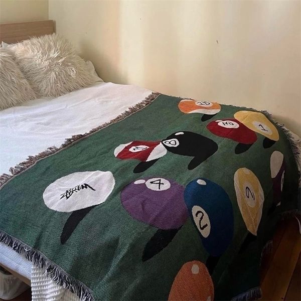 Textile City Ins Table Tennis Throw Blanket Billiard Pattern Home Decoration Tapestry Sofa Cover Cushion Outdoor Camping Mat 240326