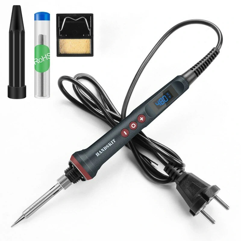 Handskit 90W 927 LED Digital Soldering Iron Kit 110V-220V Adjust Temperature Electrical Soldering Iron 4 Wire Core Weldi