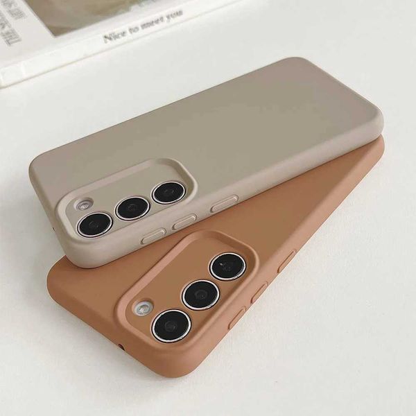 Hot Sale High quality liquid soft silicone phone case suitable for Galaxy S24 S23 Plus S22 super lens protection color cover T241209