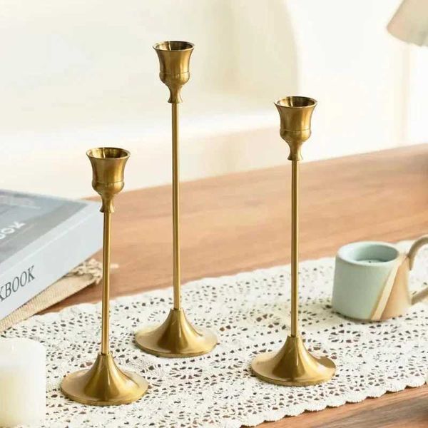 Candle Holders Candlestick Holders Kit Brass Gold Candlestick Set Wedding Table Decorative Candlestick Stand for Party DinningL464