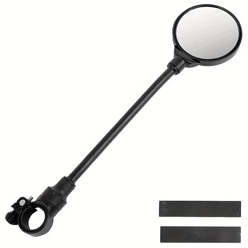 TEMU 360° Rotatable Adjustable Bicycle Rearview Mirror With Wide-angle Lens, Flexible Long Arm For , Suitable For Mountain Bikes, Electric Scooters,
