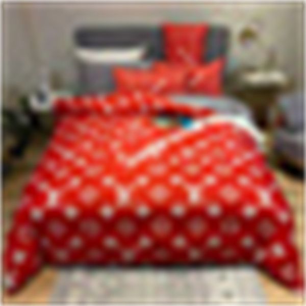 designer pillowcase letter set printed fashionable wool insulation set, 4 pieces-set, large home bedding textile 200X230CM-02
