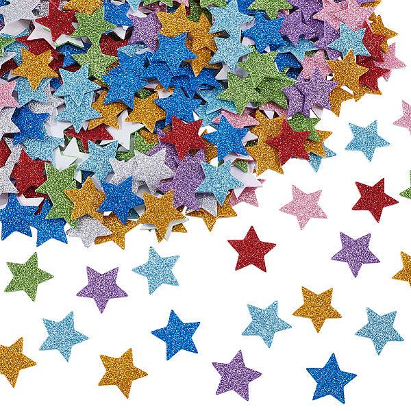 480 pz 8 colori adesivi in polvere glitterata eva