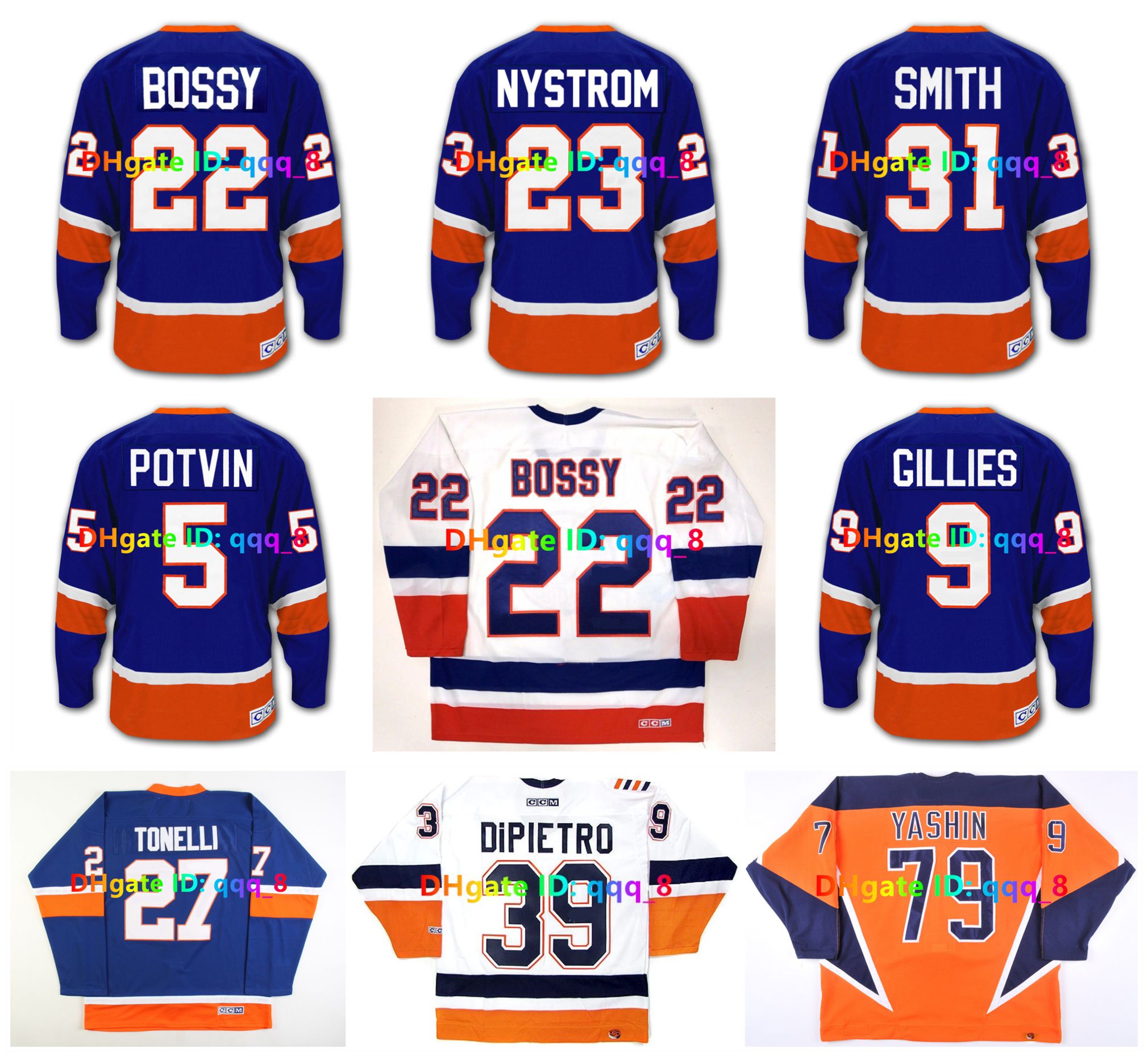 Vintage CCM DENIS POTVIN Islanders Hockey Jersey MIKE BOSSY PIERRE TURGEON GLENN RESCH MICK VUKOTA PAT LAFONTAINE RAY FERRARO BOB NYSTROM JOHN TONEL